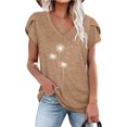 thumbnail image 2 of Besolor Hauts d'Été pour Femmes Manches Pétales Tendance Chemises Imprimées Manches Courtes Col Rond Décontracté Blouse Tee, 2 of 4