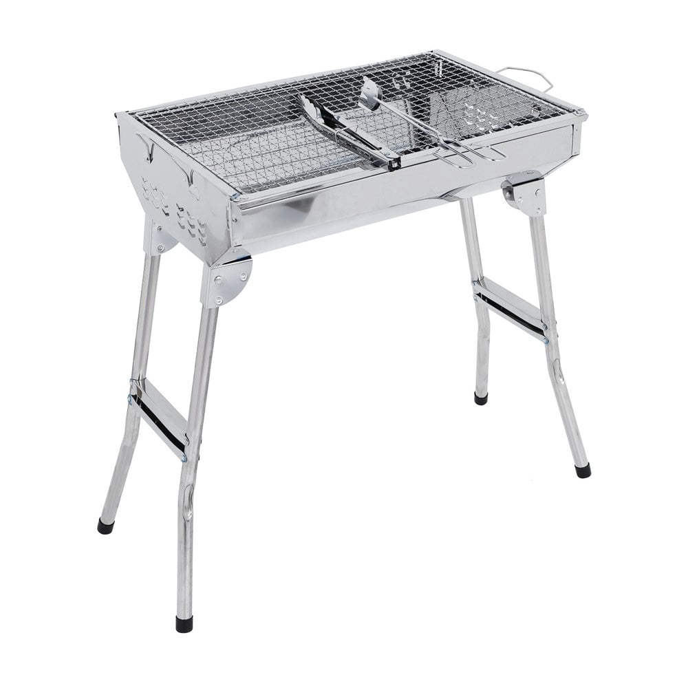 CNKOO Grill Barbecue Portable BBQ Stainless Steel Folding BBQ Kabab Grill Camping Grill Tabletop Grill Hibachi Grill For Shish Kabob Portable Small Grill