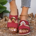 thumbnail image 1 of Styesk Womens Sandals Summer New Foreign Trade Large Size Wedge Fish Mouth Solid Color Large Size One Line Outside To Wear Beach Sandals, 1 of 6