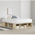 thumbnail image 1 of South Shore Avilla Queen Storage Platform Bed with Wicker Baskets, in Bleached Oak, 1 of 14
