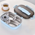 thumbnail image 3 of Fankiway thermal Insulation Bento 4 Grids with Soup Bowl Lunch Box Tableware Set Portable Lunch Box Student Lunch Box Lunch Box for Kids and Adults Bento Box Containers, 3 of 6