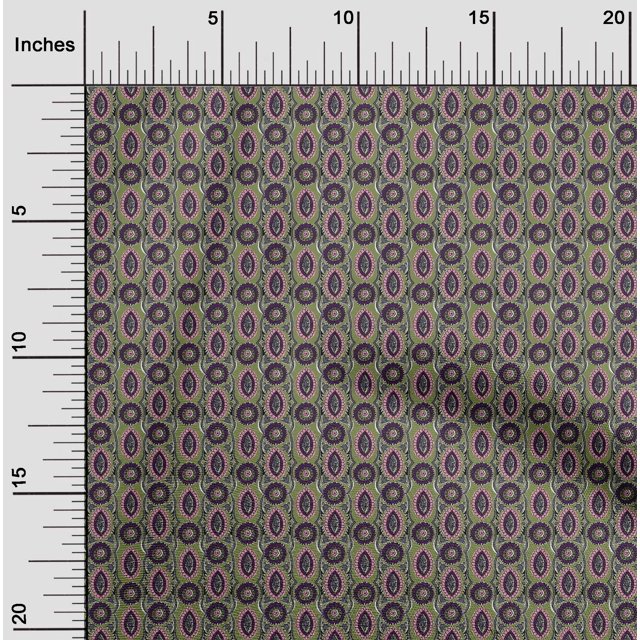 oneOone Cotton Cambric Fabric Ethnic Block Printed Craft Fabric BTY 56 Inch Wide