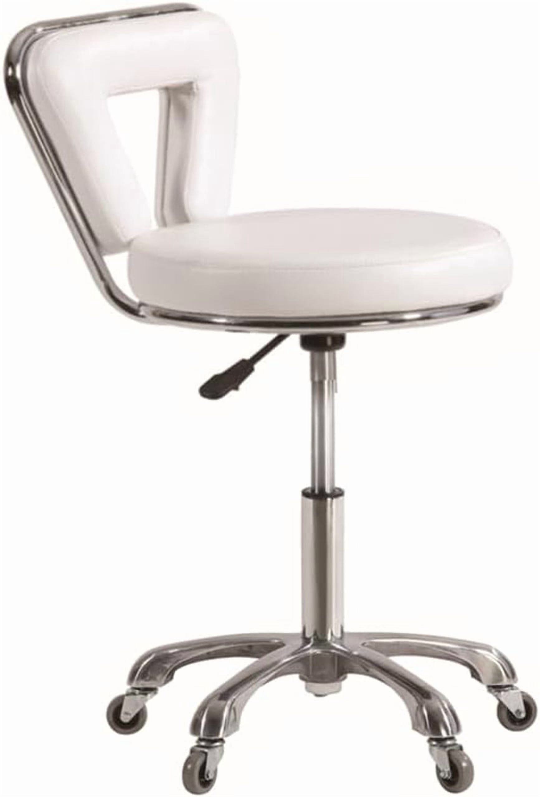 Gen'C Béauty Tabouret Roulant Hydraulique avec Dossier Blanc