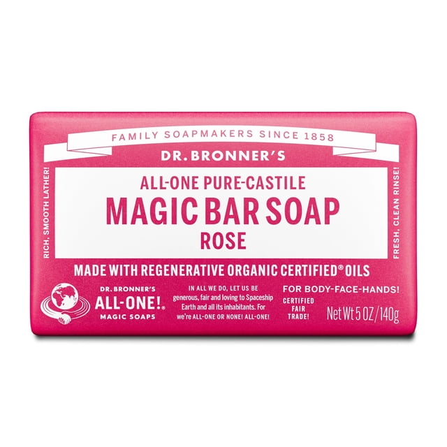 Dr. Bronner's Savon Magique Savon en Barre à la Rose Biologique 140 g