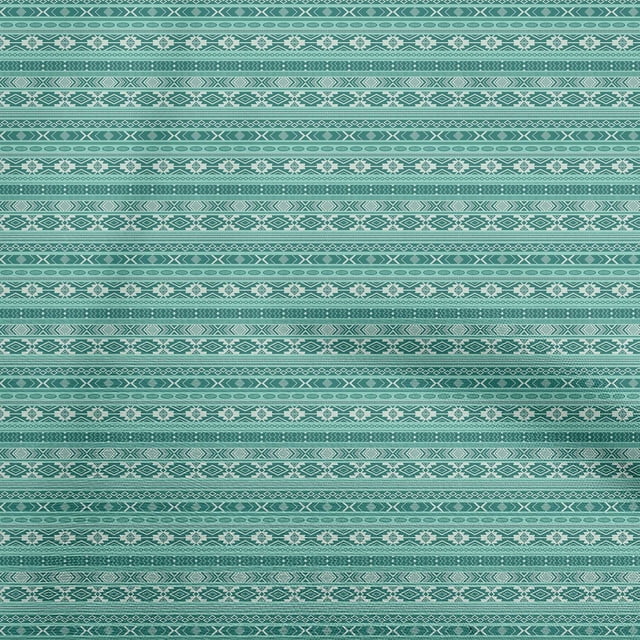 oneOone Georgette Viscose Turquoise Green Fabric Geometric Fabric For Sewing Printed Craft Fabric By The Yard 42 Inch Wide