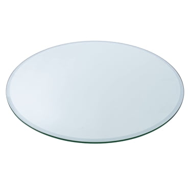 24" Round Tempered Glass Table Top 1/4" Thick Flat Polished Edge