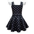 thumbnail image 2 of HAWEE Costume d'Addams pour Filles Robe Noire à Manches Volantées Robe Décontractée Fête d'Halloween Cosplay Wednesday Addams avec Perruque, Sac, 2 of 6