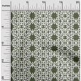 thumbnail image 2 of oneOone Rayon Olive Green Fabric Asian Floral Block Craft Projects Decor Fabric Printed By The Yard 56 Inch Wide, 2 of 5