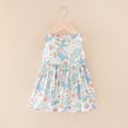thumbnail image 1 of LSLJS Robes pour Filles Été Sans Manches Décontractées à Imprimé Graphique Robe d'Été Robes de Fête Enfants Tenue Bohème d'Été ( 3-4 Ans, Bleu ), 1 of 4