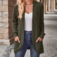 thumbnail image 2 of Yuyuzo Womens Cardigan Long Sleeve Open Front Ribbed Knit Tops Fall Casual Outwear Solid Color with Pockets, 2 of 6