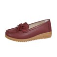 thumbnail image 1 of B91xZ Chaussures Plates pour Femmes Bout Rond Confort Légères à Enfiler Chaussures Habillées, Rouge 8.5, 1 of 5