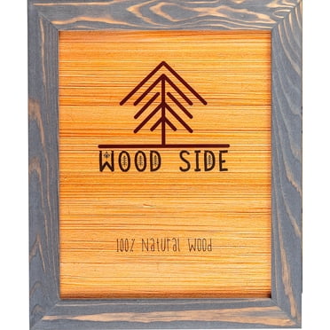 Rustic Wooden Picture Frame 9x12-100% Natural Solid Eco Distressed Wood for Wall Mounting Tabletop Photo Frame - Charcoal