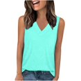 thumbnail image 1 of Timegard Womens Tank Tops V Neck Solid Color Fitting Comfy Sleeveless Top Summer Casual Basic Tee Shirts, 1 of 7