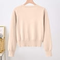 thumbnail image 4 of Timegard Cardigan for Women Lightweight Fall Cropped Solid Color Open Front Button Sweater Knit Coat, 4 of 9