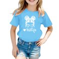 thumbnail image 1 of Chemises pour Bébé Fille Grandes Tailles Enfants Filles Imprimé Graphique Mignon Col Rond Manches Courtes T-Shirt Décontracté d'Été, 1 of 4