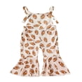 thumbnail image 1 of Toddler Baby Girl Football Season Spaghetti Strap Jumpsuit Rugby Bell Bottom Romper Overalls Flared Pants Outfit, 1 of 7