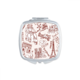 thumbnail image 1 of France Triumphal Arch Louvre Eiffel Tower Mirror Portable Compact Pocket Makeup Double Sided Glass, 1 of 3
