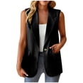 thumbnail image 1 of CEHVOM Veste Décontractée Sans Manches de Mode pour Femmes, Couleur, Petite Tailleur d'Affaires, Veste de Tailleur pour Femmes, Liquidation, 1 of 6