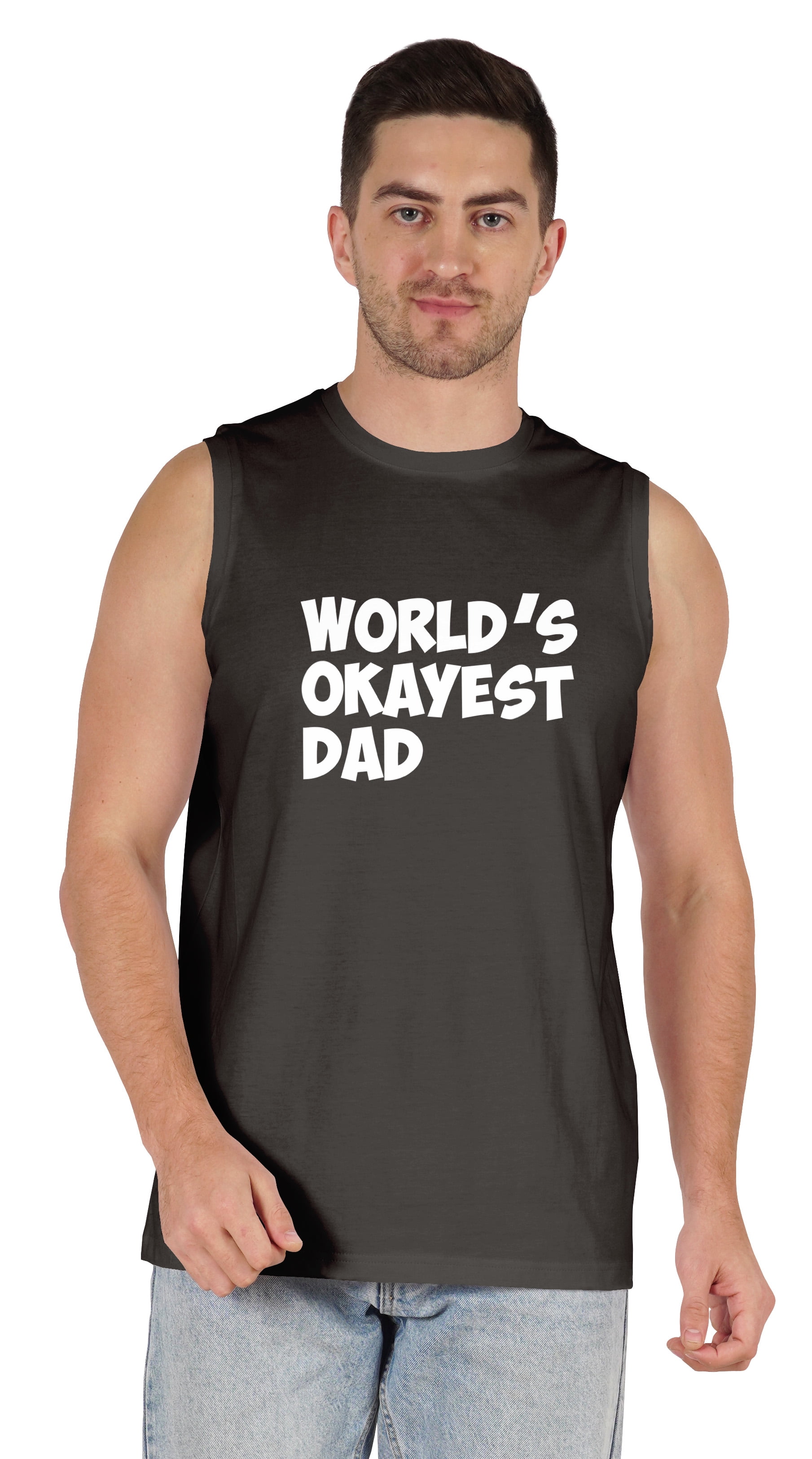 Inkmeso Printed Graphic World Okayest Dad€ T-Shirt For Mens Best Daddy Ever Gift T-Shirt