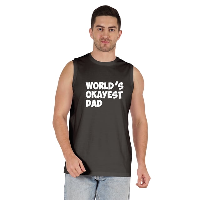 Inkmeso Printed Graphic World Okayest Dad€ T-Shirt For Mens Best Daddy Ever Gift T-Shirt