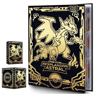 Trading Card Holder Card Album Binder, Protection Folder Book Collectible Card Album, 9-Pocket with 24-Pages 432-Trading Cards Capacity, Present for Children-AAB5