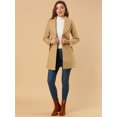 thumbnail image 3 of INSPIRE CHIC Manteau Trench Long pour Femme, Mignon, à Col Rabattu, à Simple Boutonnage, avec Ceinture, 3 of 6