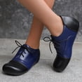 thumbnail image 2 of Wensltd Chaussures Plates à Lacets pour Femmes, Mode et Décontractées, Bout Rond, Chaussures en Cuir Souple Confortables, 2 of 9