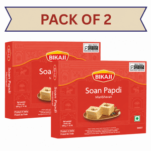 Bikaji Soan Papdi 500g, Boîte de 2, Sucres indiens