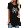 thumbnail image 1 of Pompotops Femmes Mode Casual Impression Chemises Manches Courtes Tee-Tops Tunique Blouse, 1 of 4