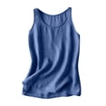 thumbnail image 3 of Yuyuzo Débardeurs pour Femmes en Coton et Lin Col Ras du Cou Camisoles Chemises Sans Manches Blouses Été Débardeur Basique, 3 of 4
