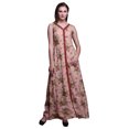 thumbnail image 1 of Bimba Robe Longue Florale pour Femme, Fête, Col en V, Fente avant, Sans Manches, Maxi - X-Grand, 1 of 5