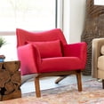 thumbnail image 2 of Fauteuil d'Appoint en Velours Rouge Style Mobilier Moderne Mi-Siècle Gatsby, 2 of 4