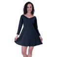 thumbnail image 4 of Moomaya Robe Droite à Manches Longues pour Femmes avec Encolure en V en Coton, Robes d'Été Décontractées - 79, 4 of 6