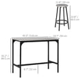 thumbnail image 3 of HOMCOM Ensemble de 5 Pcs Table de Bar et Chaises pour Salle à Manger, Gris, 3 of 10