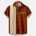 thumbnail image 2 of XZNGL Chemise à Manches Courtes Boutonnée pour Hommes, Col Rabattu à Imprimé Patchwork, Mélange Polyester Spandex, avec Poches avant, Coupe Décontractée, Tenue d'Été pour l'Extérieur, 2 of 6