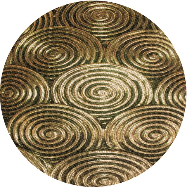Ahgly Tapis Rond Lavable en Machine Intérieur Transitionnel Marron, 4 Pieds Rond