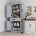 thumbnail image 2 of HOMCOM Armoire de Rangement de Garde-Manger de Cuisine de 72 Pouces de Hauteur avec Portes de Grange et Tiroir, 2 of 10