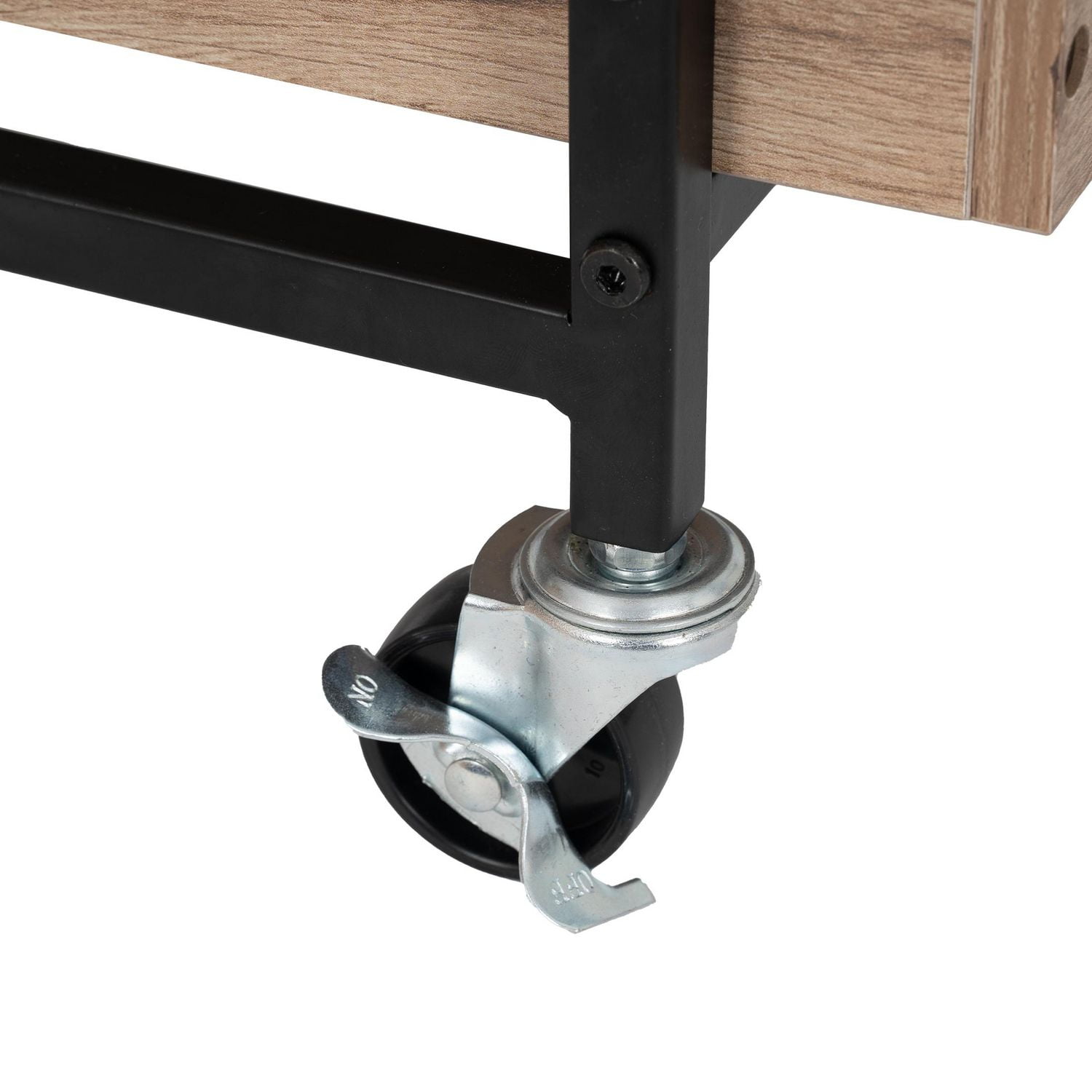 Better Homes & Gardens 3-Tier bois et acier rouler chariot utilitaire; Cadre en métal Durable; Chêne naturel et finition métal noir