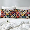 thumbnail image 3 of YST Draps de Lit Fleur Groovy Format Double Drap-Housse Marguerite Colorée Ensemble de Literie Floral Rétro des Années 60 70 pour Enfants Adultes, Housse de Lit Fleur Hippie Mignonne 2 Taies d'Oreiller, 3 of 4