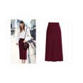 thumbnail image 2 of Innerwin Jupe Midi Tricotée Taille Haute pour Femme, Rouge Vin, 5TG, 2 of 3