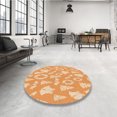 thumbnail image 4 of Ahgly Company Tapis d'Intérieur Lavables en Machine, Carré Transitionnel Néon Orange, Carré de 7', 4 of 7
