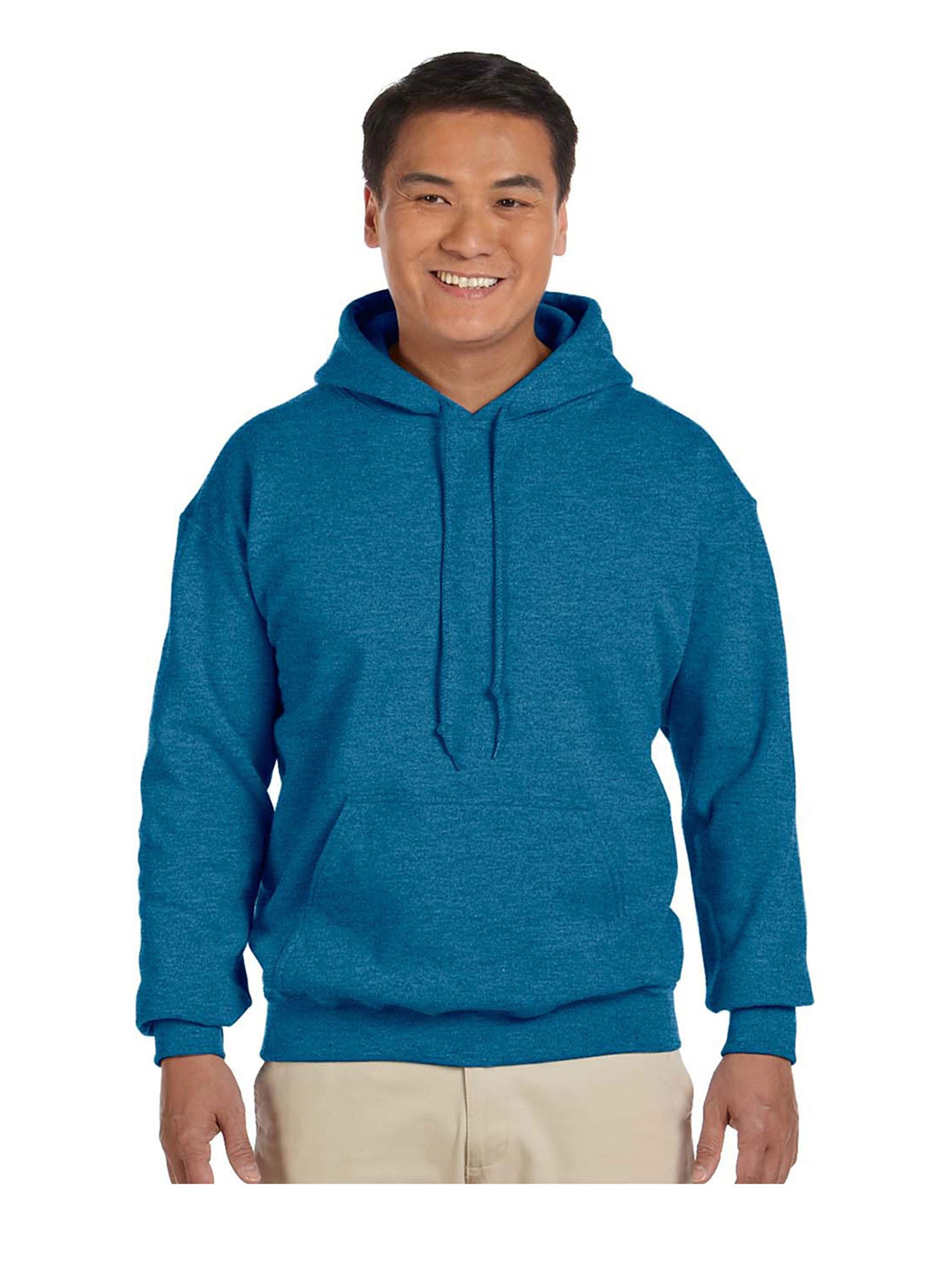 Gildan Men's Rib Knit Pouch Pocket Hooded Sweatshirt, Style G18500