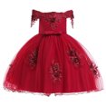 thumbnail image 2 of LSLJS Tulle Princess Robe de Demoiselle d'Honneur pour Fille, Fleurs, Robes de Fête de Mariage pour Tout-Petit et Bébé Fille, Robe en Tulle avec Nœud et Volants, 2 of 9