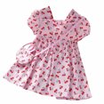 thumbnail image 2 of LOVZFMLL Jupe Princesse à Nœud pour Filles, Été, Manches Courtes, Volants, Dentelle, Col Rond, Broderie, en Maille, 2 of 8