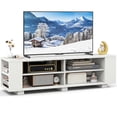 thumbnail image 1 of Costway Meuble Télé en Bois de 59 Pouces Console de Rangement Centre Multimédia avec Tablette Blanc Blanc, 1 of 10