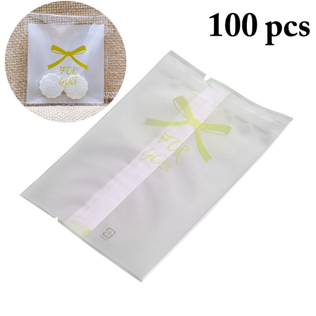 Coofit 100PCS Cello Bag Multi-purpose Cellophane Treat Bag Cellophane Bag for Cookie