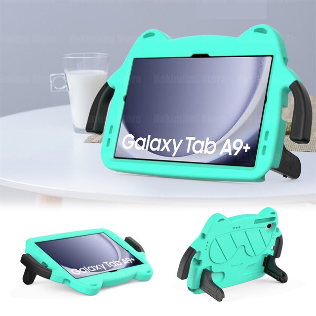 kids Tablet Case for Samsung Galaxy Tab A9+ 11" 2023 Full Protection with Handle Bracket Shockproof Cover for Galaxy Tab A9 Plus Mint Green A9 Plus (11 Inch)