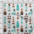 thumbnail image 3 of oneOone Velvet Turquoise Blue Fabric Sea Lighthouse Sewing Material Print Fabric By The Yard 58 Inch Wide, 3 of 5