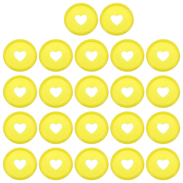 Unique Bargains Plastic Binding Discs, Yellow, 22 Count, 28mm, Heart Binder Rings