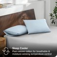 thumbnail image 2 of Bare Home Percale Weave Pillowcase Set - 300 Thread Count - 100% Organic Cotton - Standard, Winter Blue, 2 of 4